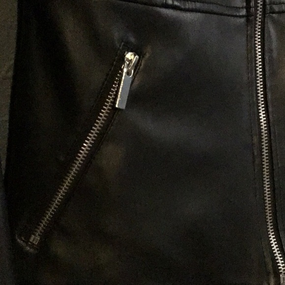 ✨Zara Faux Leather Black Zip Up Jacket Size Small - Picture 7 of 10
